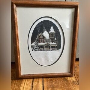 Stephen Sebastian Embossed Etching A Winter’s Evening signed reproduction